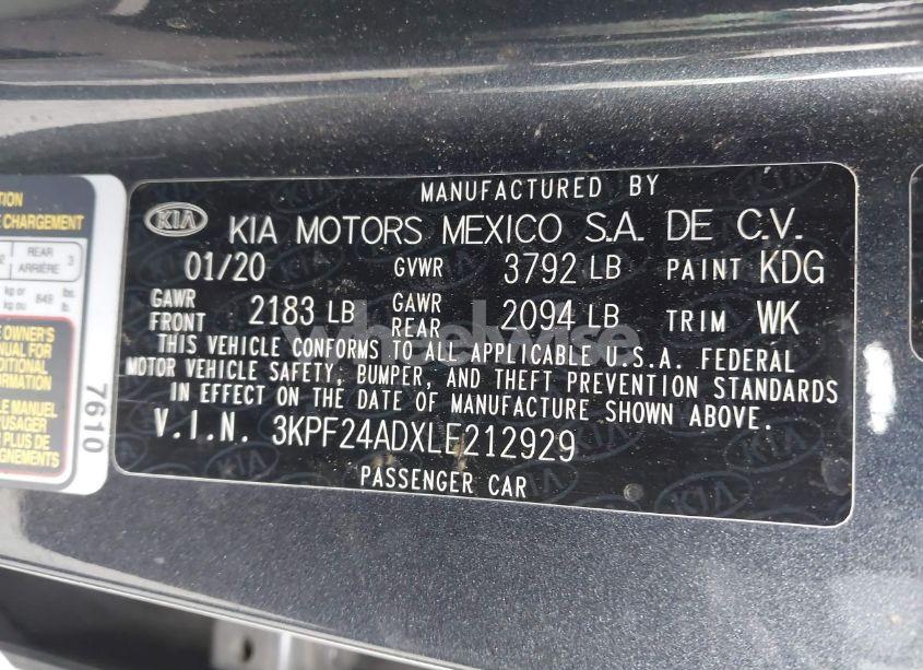 Photo 9 of 2020 Kia Forte LXS (VIN 3KPF24ADXLE212929)