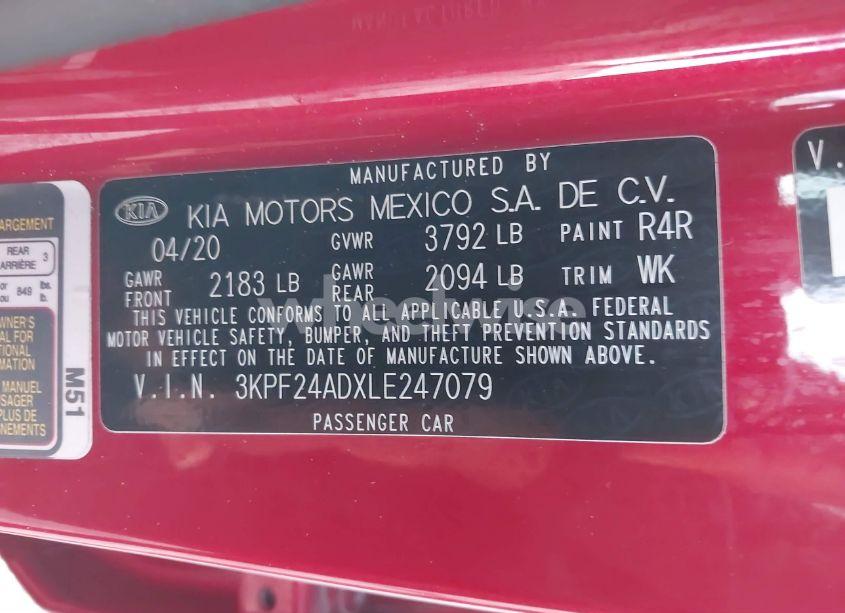 Photo 9 of 2020 Kia Forte LXS (VIN 3KPF24ADXLE247079)