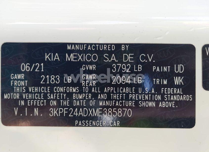 Photo 9 of 2021 Kia Forte LXS (VIN 3KPF24ADXME385870)