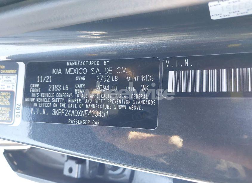 Photo 9 of 2022 Kia Forte LXS (VIN 3KPF24ADXNE433451)