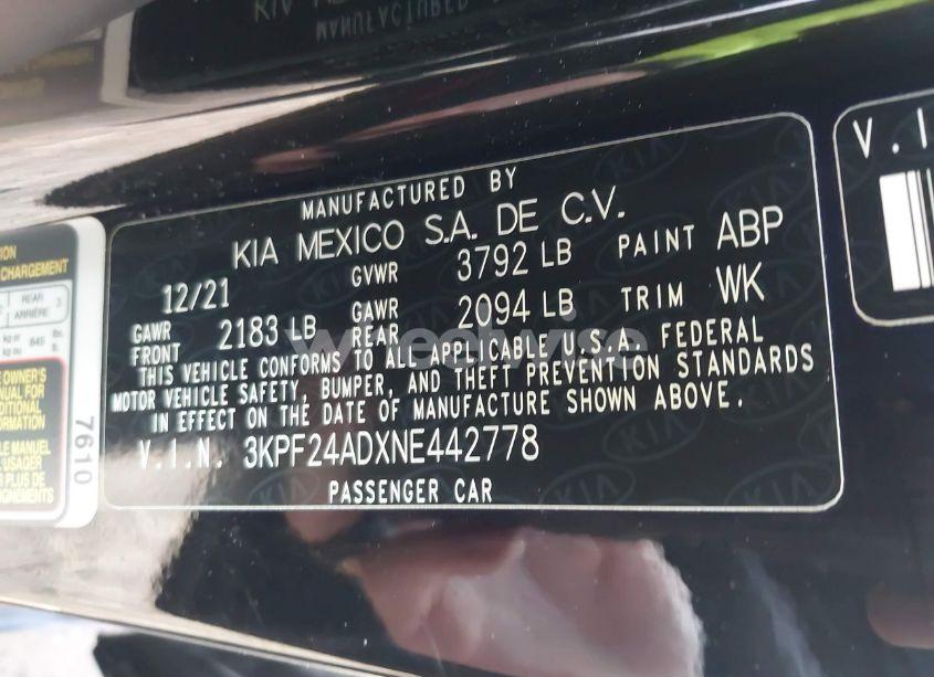 Photo 9 of 2022 Kia Forte LXS (VIN 3KPF24ADXNE442778)