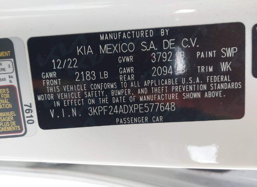 Photo 9 of 2023 Kia Forte LXS (VIN 3KPF24ADXPE577648)