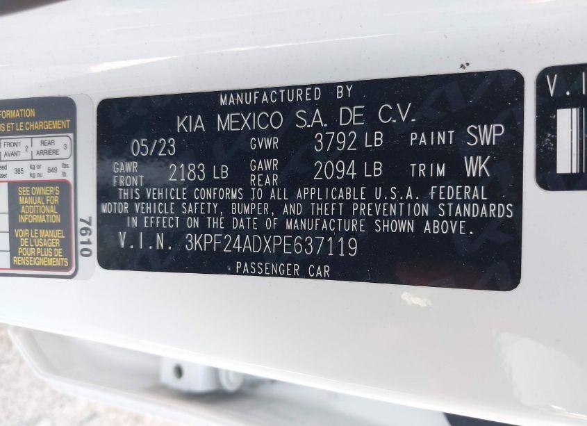 Photo 9 of 2023 Kia Forte LXS (VIN 3KPF24ADXPE637119)