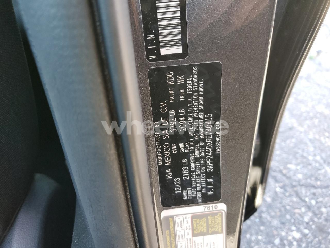 Photo 13 of 2024 KIA FORTE LX (VIN 3KPF24ADXRE740415)