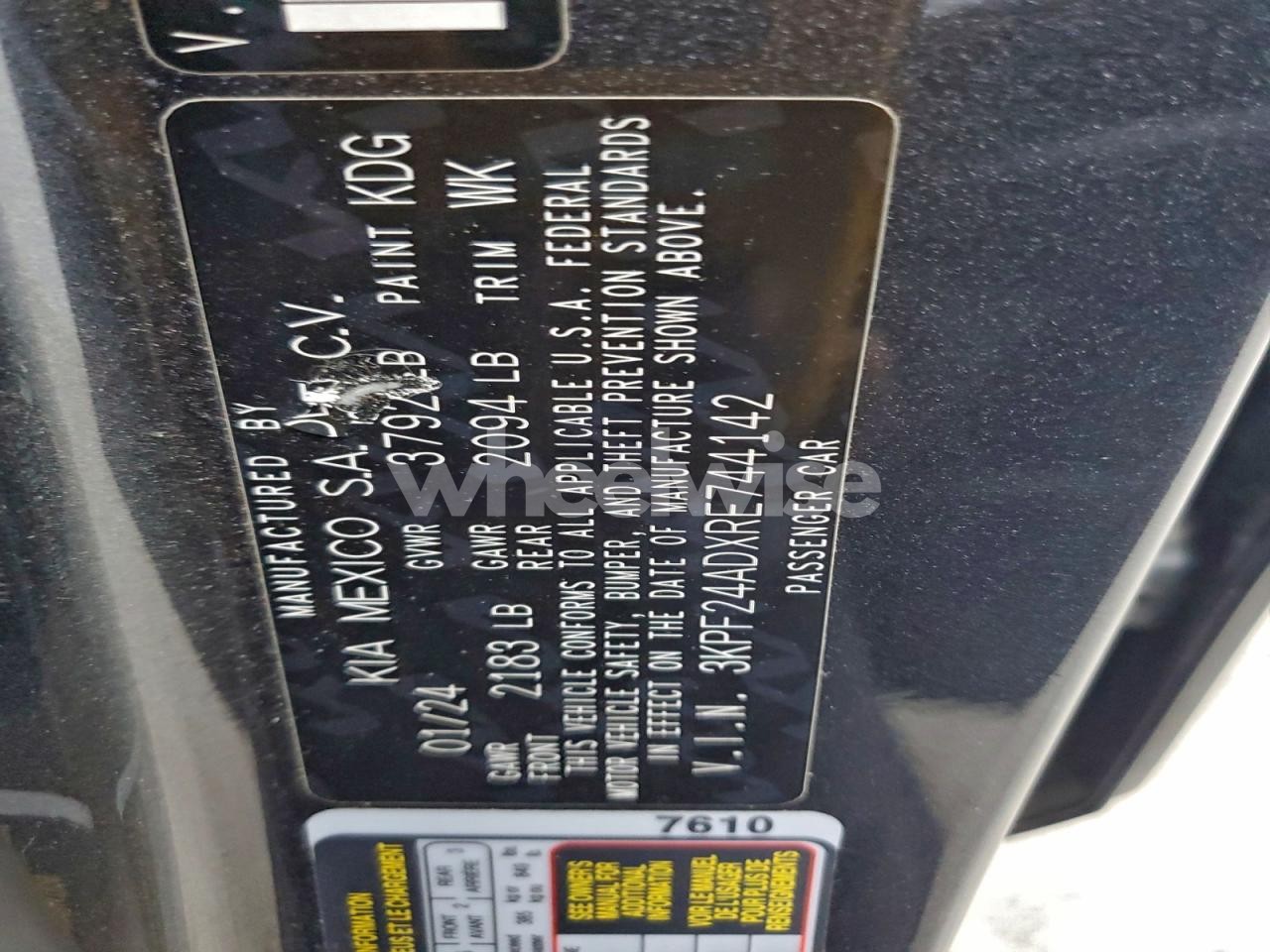 Photo 13 of 2024 KIA FORTE LX (VIN 3KPF24ADXRE744142)