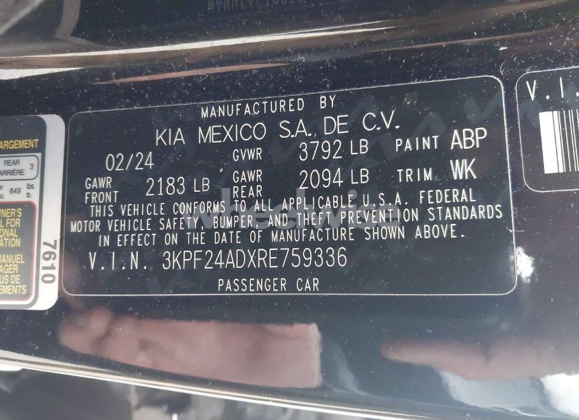 Photo 9 of 2024 Kia Forte LXS (VIN 3KPF24ADXRE759336)