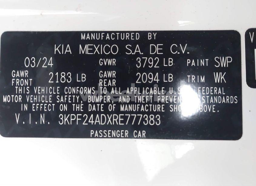 Photo 9 of 2024 Kia Forte LXS (VIN 3KPF24ADXRE777383)