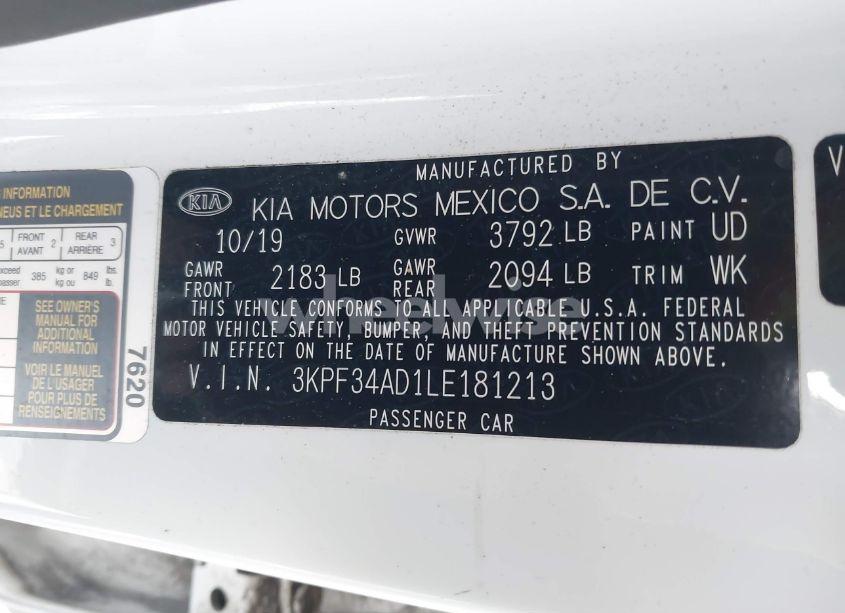 Photo 9 of 2020 Kia Forte GT-LINE (VIN 3KPF34AD1LE181213)