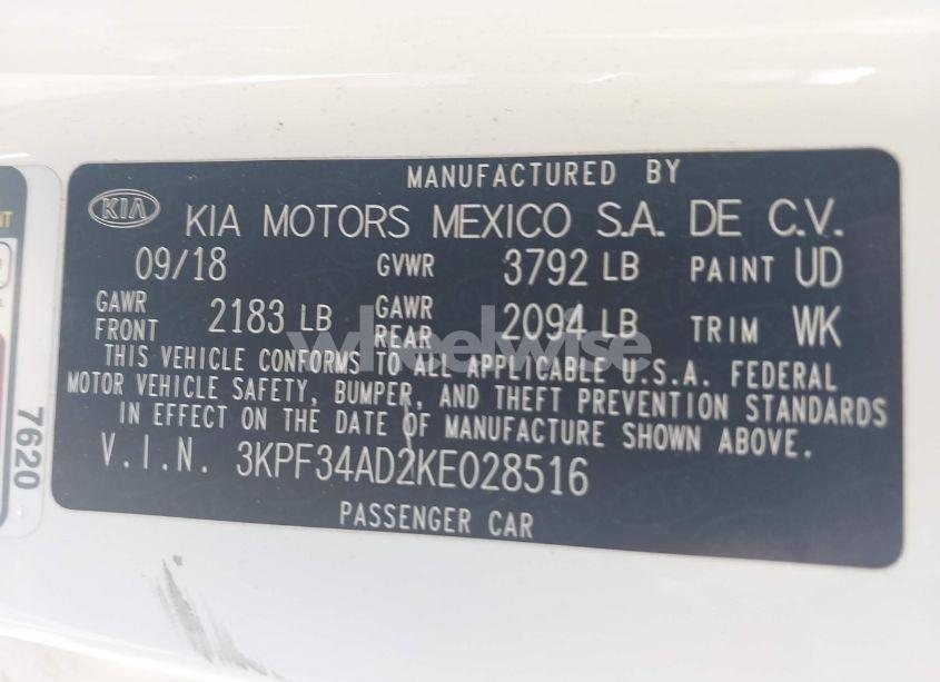 Photo 9 of 2019 Kia Forte S (VIN 3KPF34AD2KE028516)