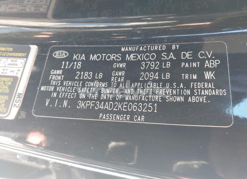 Photo 9 of 2019 Kia Forte S (VIN 3KPF34AD2KE063251)