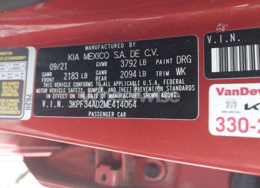 Photo 9 of 2021 Kia Forte GT-LINE (VIN 3KPF34AD2ME414064)