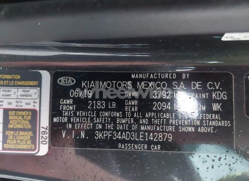 Photo 9 of 2020 Kia Forte GT LINE/S (VIN 3KPF34AD3LE142879)