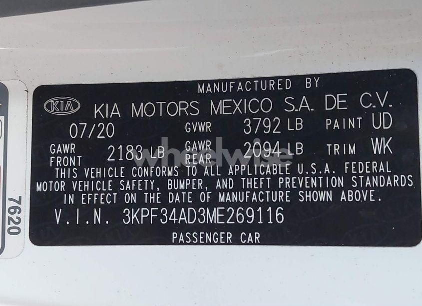 Photo 9 of 2021 Kia Forte GT-LINE (VIN 3KPF34AD3ME269116)