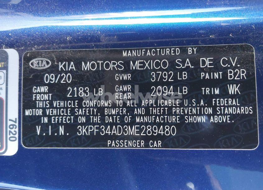 Photo 9 of 2021 Kia Forte GT-LINE (VIN 3KPF34AD3ME289480)