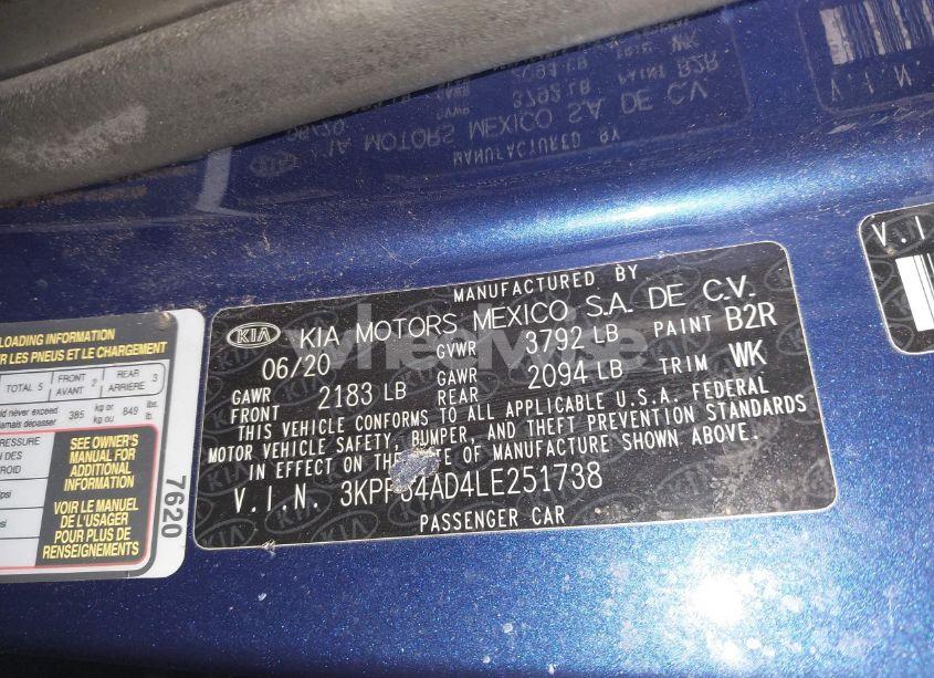 Photo 9 of 2020 Kia Forte GT-LINE (VIN 3KPF34AD4LE251738)