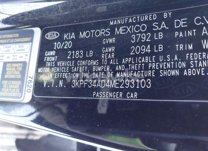 Photo 9 of 2021 Kia Forte GT-LINE (VIN 3KPF34AD4ME293103)