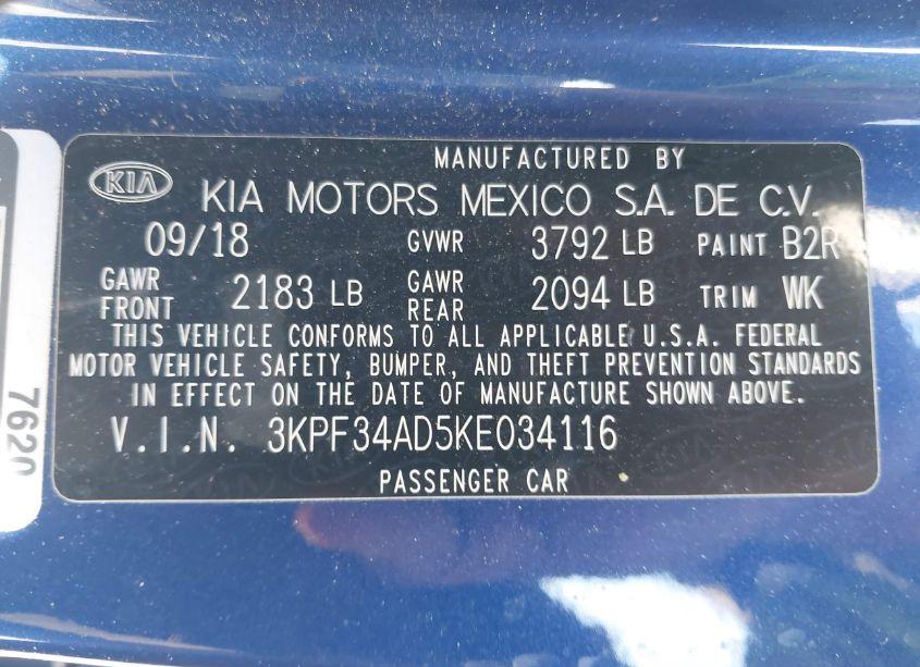 Photo 9 of 2019 Kia Forte S (VIN 3KPF34AD5KE034116)