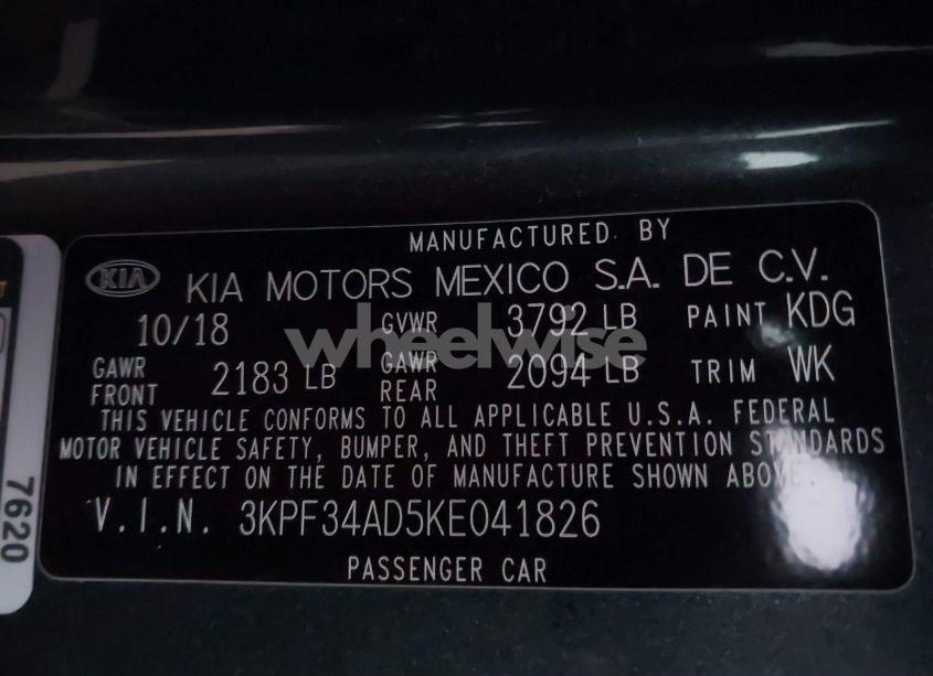 Photo 9 of 2019 Kia Forte S (VIN 3KPF34AD5KE041826)