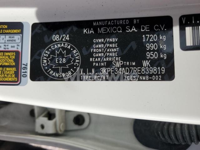 Photo 2 of 2024 KIA FORTE EX (VIN 3KPF34AD7RE839819)