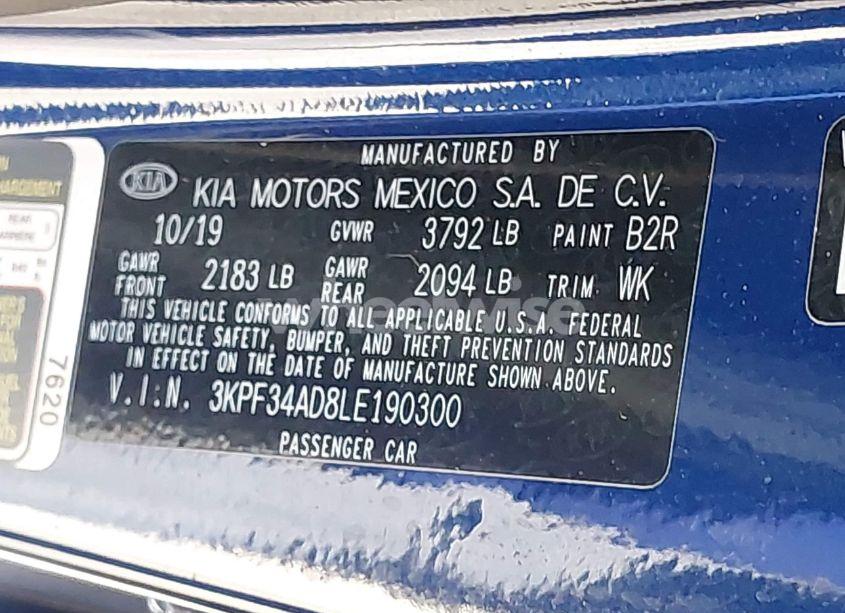 Photo 9 of 2020 Kia Forte GT-LINE (VIN 3KPF34AD8LE190300)