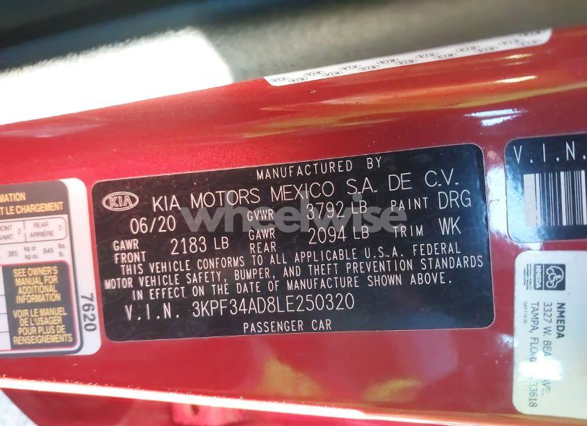 Photo 9 of 2020 Kia Forte GT-LINE (VIN 3KPF34AD8LE250320)