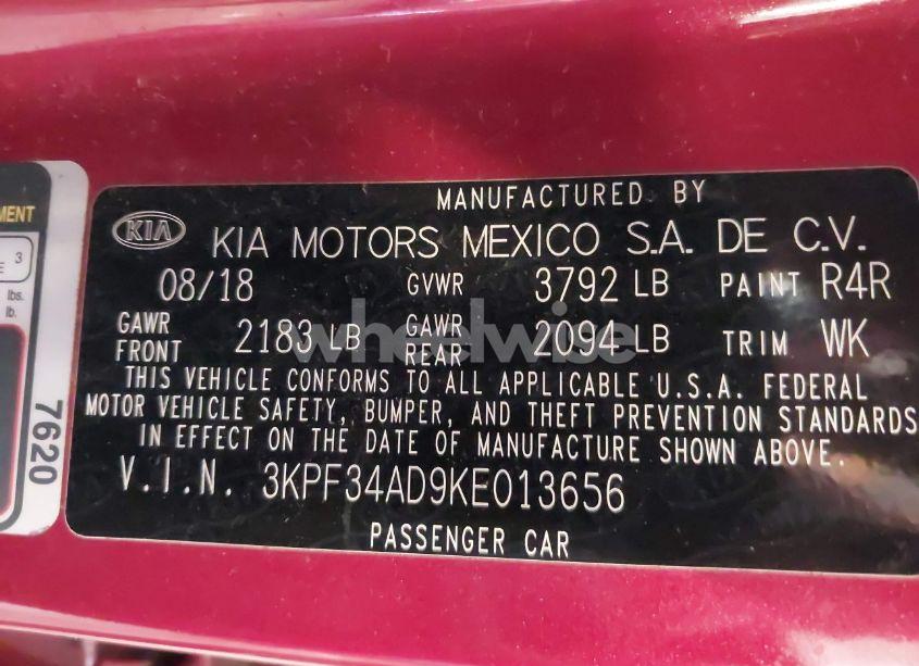 Photo 9 of 2019 Kia Forte S (VIN 3KPF34AD9KE013656)