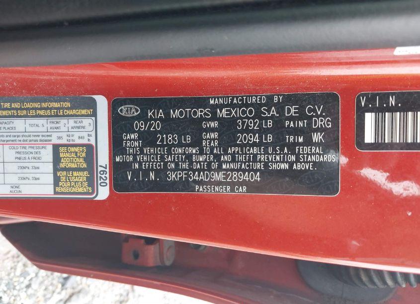 Photo 9 of 2021 Kia Forte GT-LINE (VIN 3KPF34AD9ME289404)