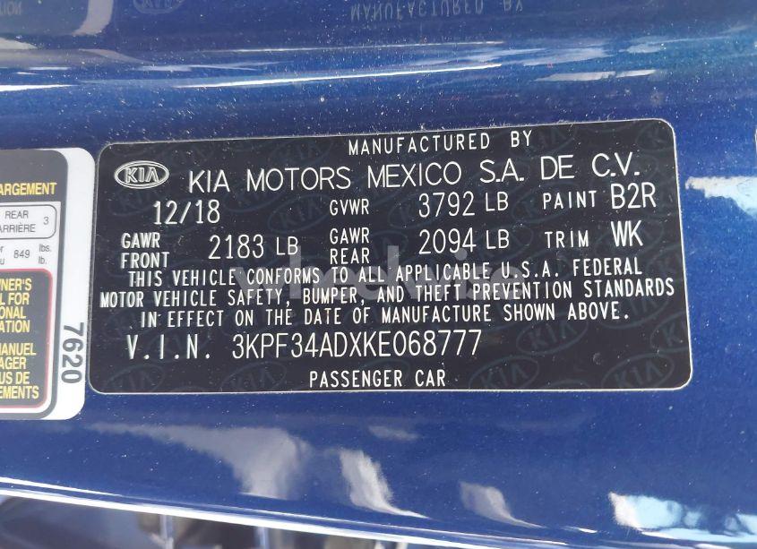 Photo 9 of 2019 Kia Forte S (VIN 3KPF34ADXKE068777)