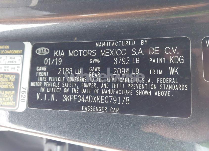 Photo 9 of 2019 Kia Forte S (VIN 3KPF34ADXKE079178)