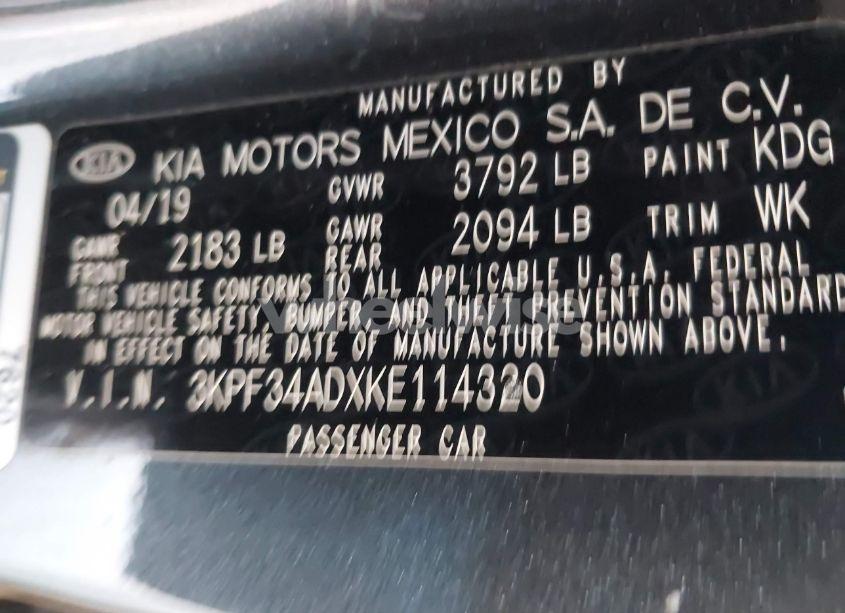 Photo 9 of 2019 Kia Forte (VIN 3KPF34ADXKE114320)