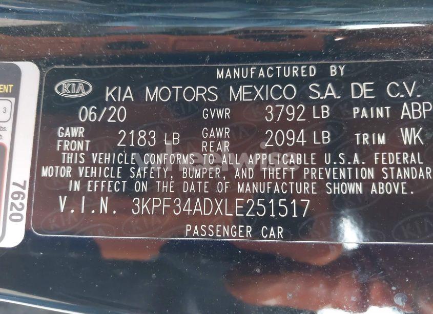 Photo 9 of 2020 Kia Forte GT-LINE (VIN 3KPF34ADXLE251517)