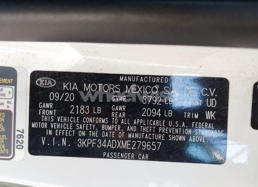 Photo 9 of 2021 Kia Forte GT-LINE (VIN 3KPF34ADXME279657)