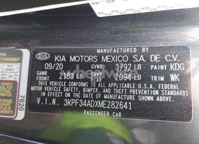 Photo 9 of 2021 Kia Forte GT LINE (VIN 3KPF34ADXME282641)