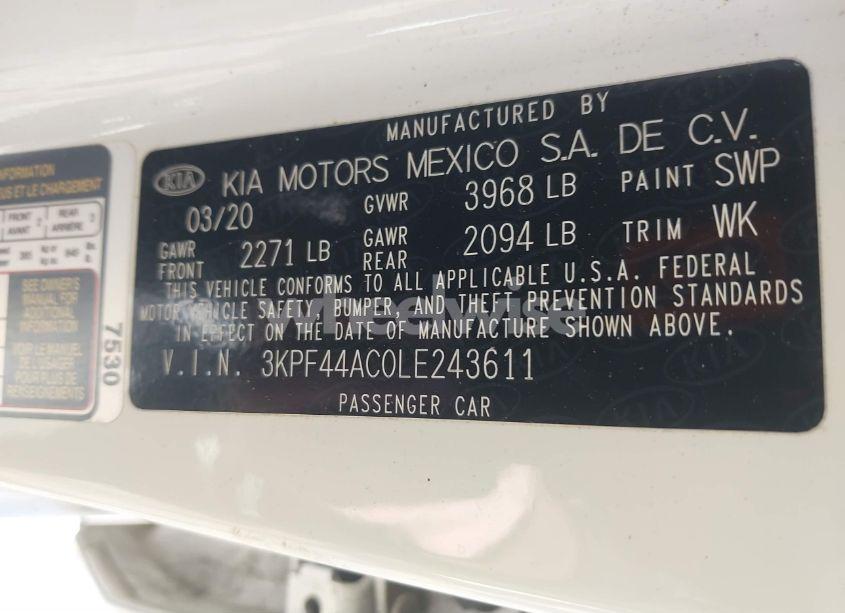 Photo 9 of 2020 Kia Forte GT (VIN 3KPF44AC0LE243611)
