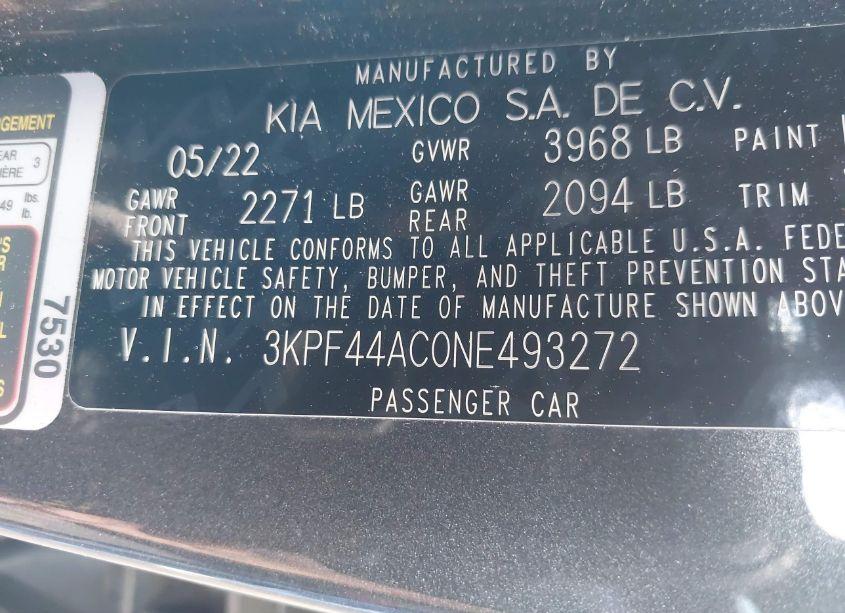 Photo 9 of 2022 Kia Forte GT (VIN 3KPF44AC0NE493272)