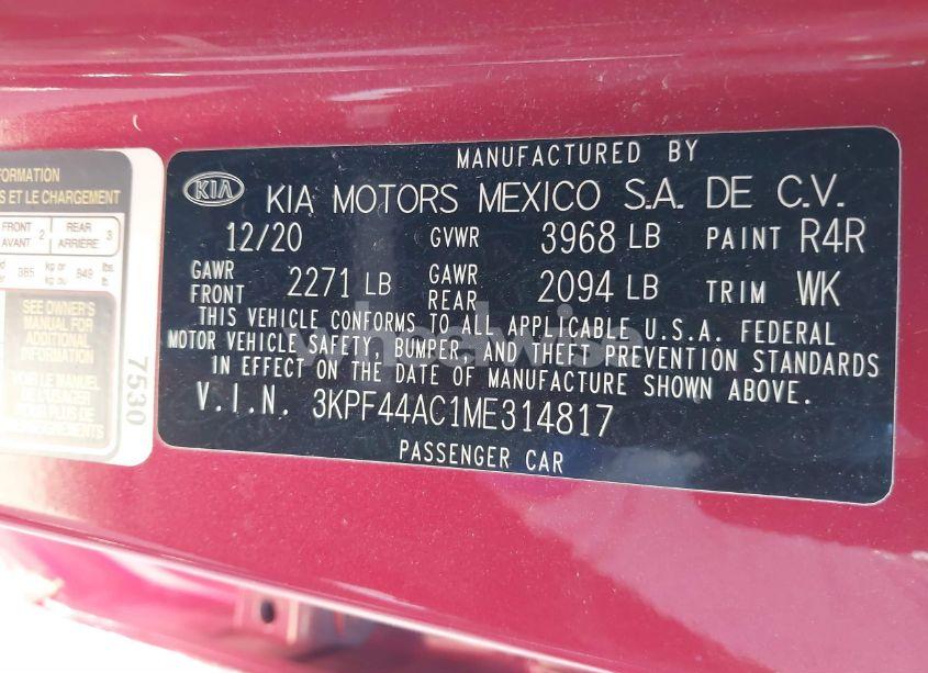 Photo 9 of 2021 Kia Forte GT (VIN 3KPF44AC1ME314817)