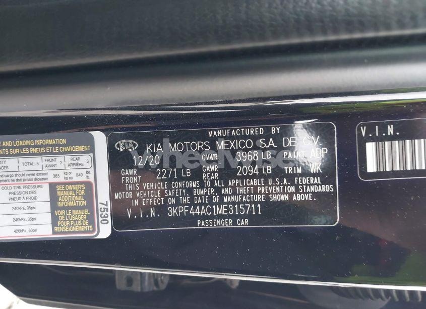 Photo 9 of 2021 Kia Forte GT (VIN 3KPF44AC1ME315711)