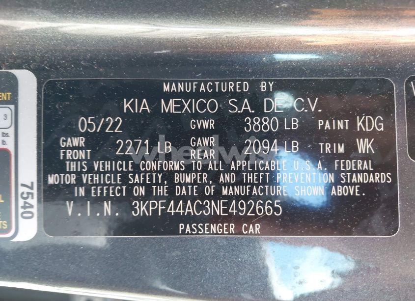 Photo 9 of 2022 Kia Forte GT MANUAL (VIN 3KPF44AC3NE492665)