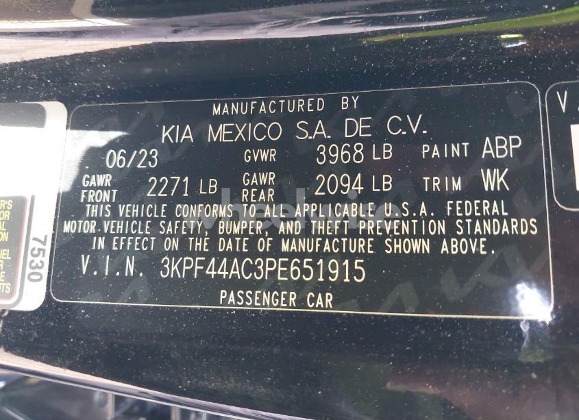 Photo 9 of 2023 Kia Forte GT (VIN 3KPF44AC3PE651915)