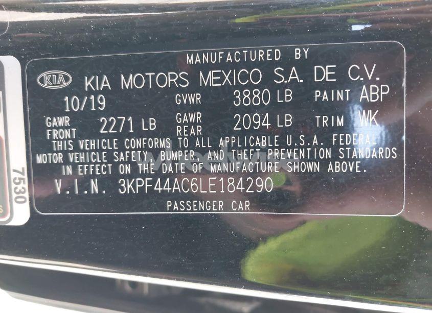 Photo 9 of 2020 Kia Forte GT (VIN 3KPF44AC6LE184290)