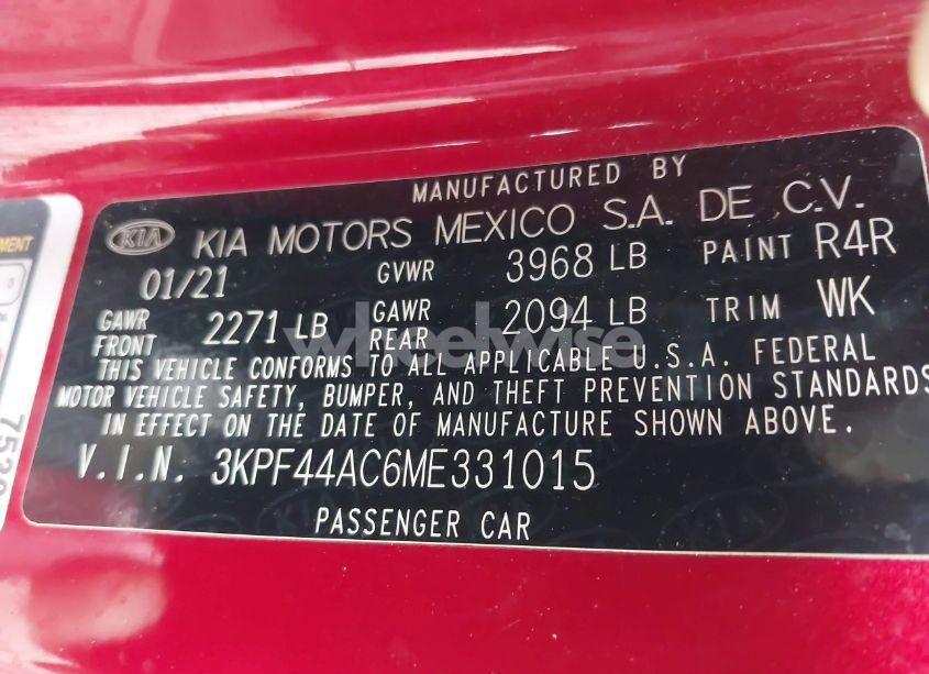 Photo 9 of 2021 Kia Forte GT (VIN 3KPF44AC6ME331015)