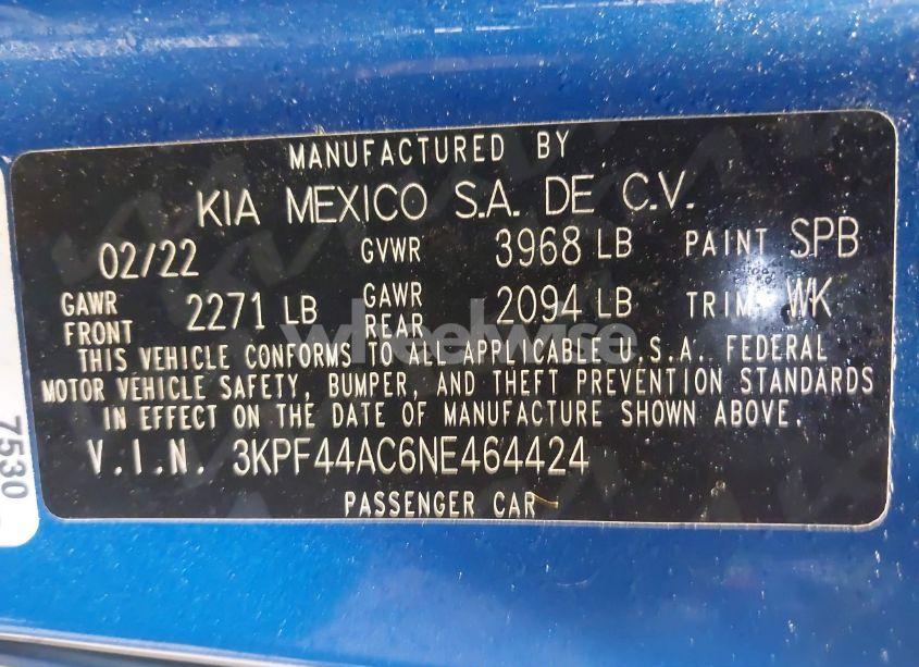 Photo 9 of 2022 Kia Forte GT (VIN 3KPF44AC6NE464424)
