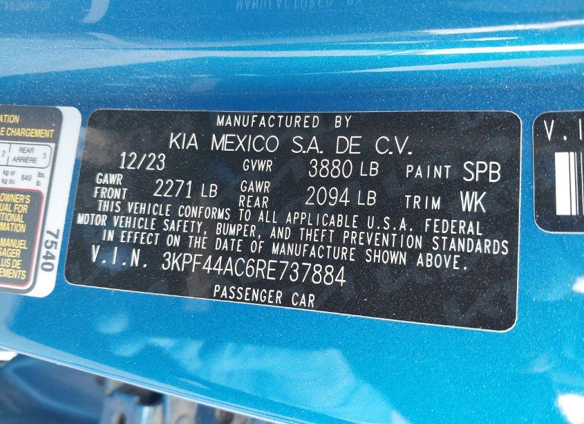 Photo 9 of 2024 Kia Forte GT MANUAL (VIN 3KPF44AC6RE737884)