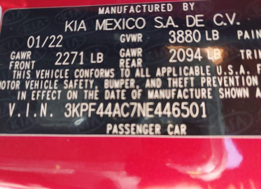 Photo 9 of 2022 Kia Forte GT MANUAL (VIN 3KPF44AC7NE446501)