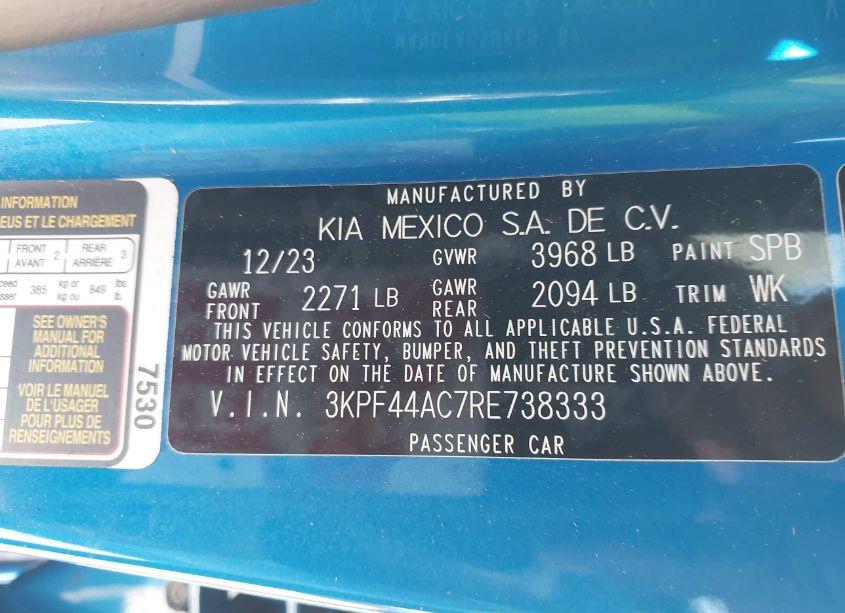 Photo 9 of 2024 Kia Forte GT (VIN 3KPF44AC7RE738333)