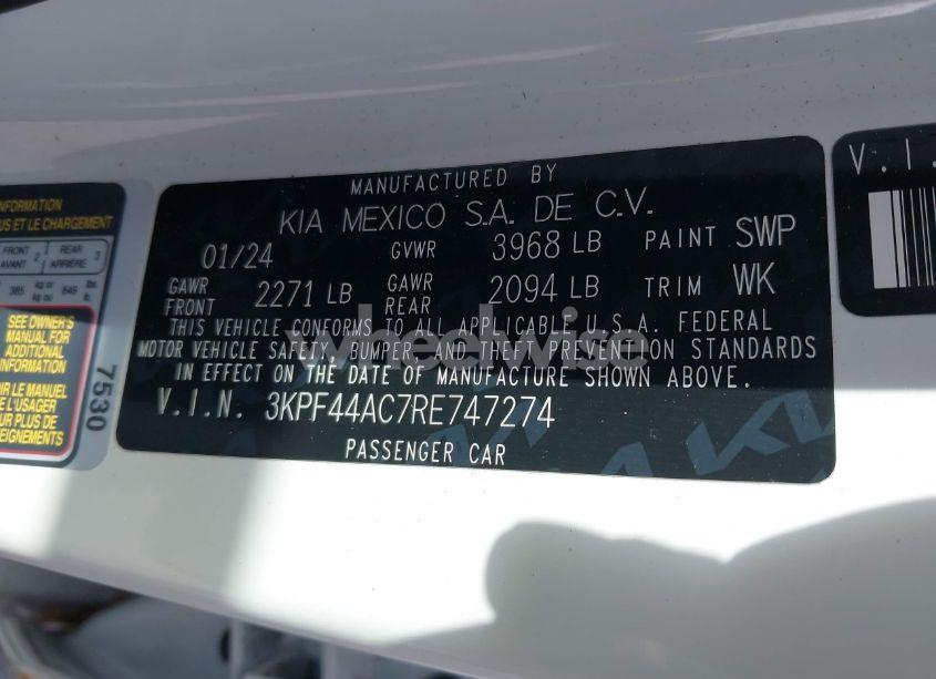Photo 9 of 2024 Kia Forte GT (VIN 3KPF44AC7RE747274)