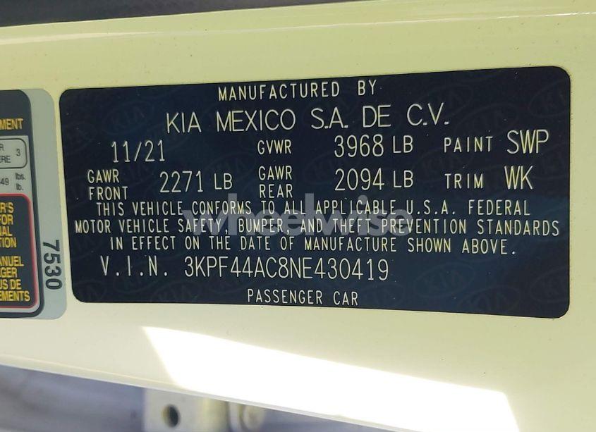 Photo 9 of 2022 Kia Forte GT (VIN 3KPF44AC8NE430419)