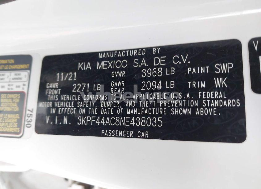 Photo 9 of 2022 Kia Forte GT (VIN 3KPF44AC8NE438035)