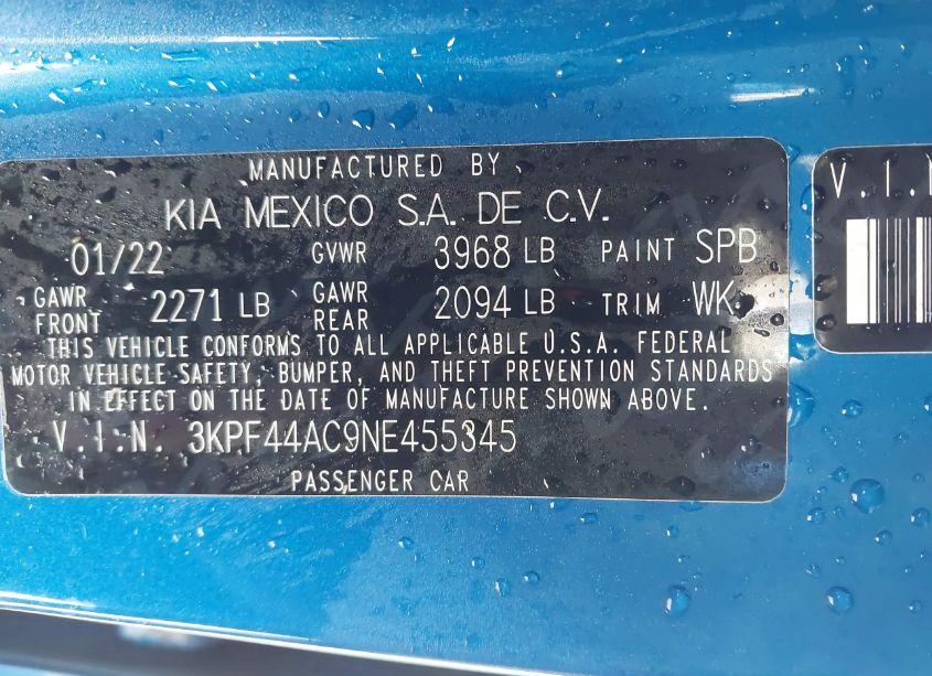 Photo 9 of 2022 Kia Forte GT (VIN 3KPF44AC9NE455345)