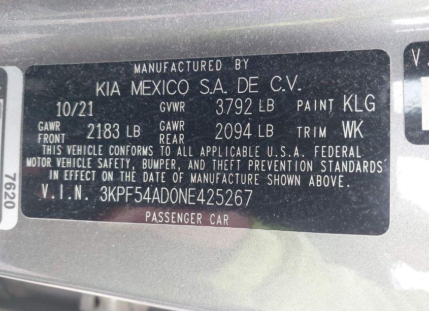 Photo 9 of 2022 Kia Forte GT-LINE (VIN 3KPF54AD0NE425267)